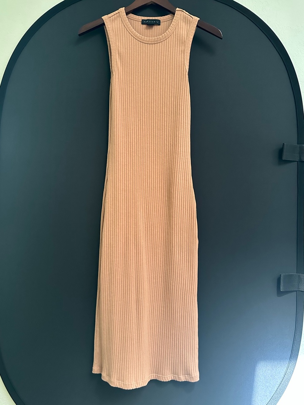 Ribbed Sleeveless Midi Dress - SMALL